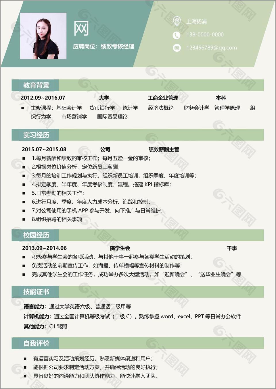 高未英绩效考核经理主管人才简历