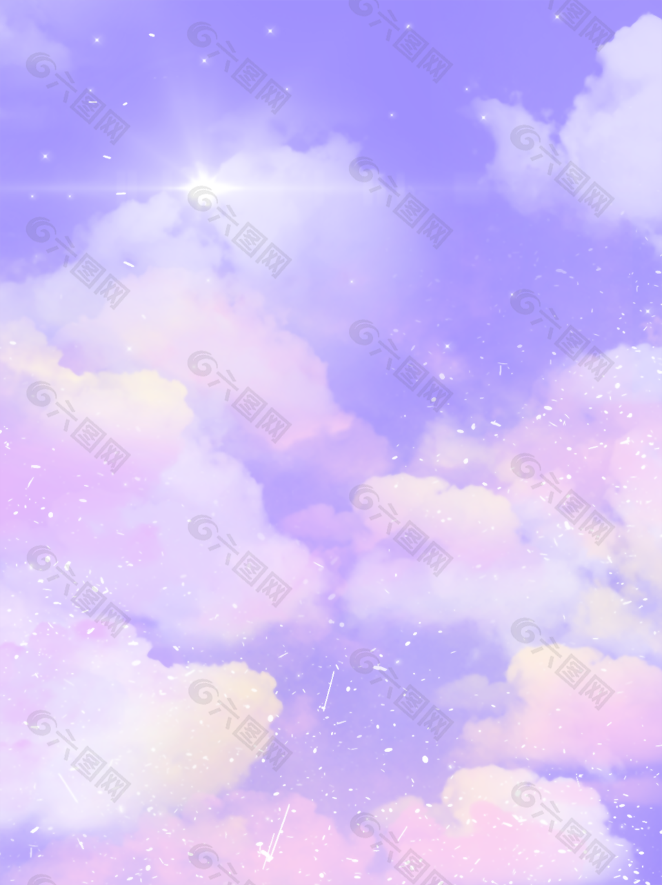 粉紫色浪漫云彩星空背景