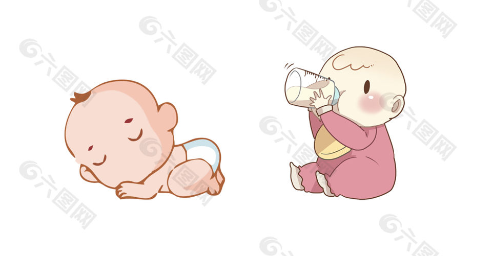 简约手绘卡通婴儿主题插画