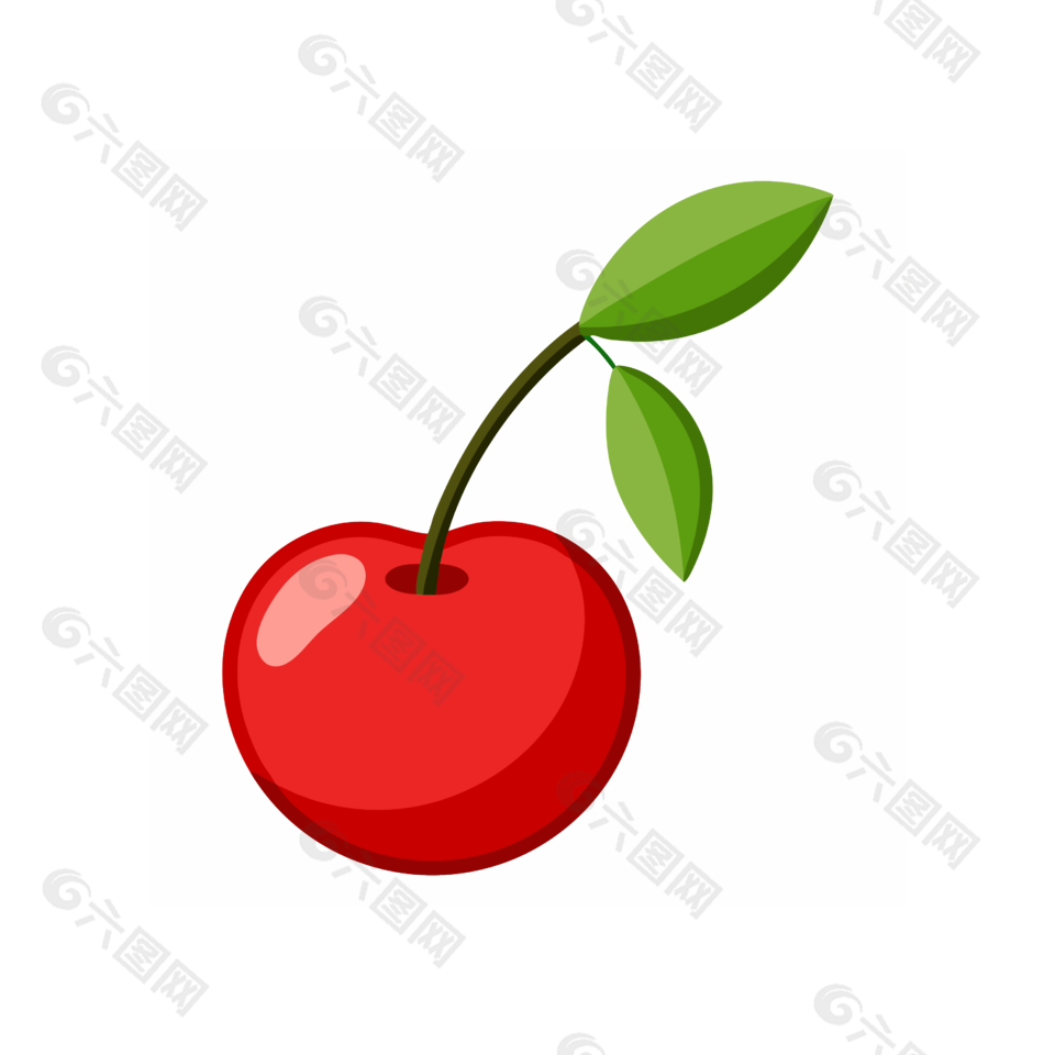 一颗樱桃卡通水果插画设计