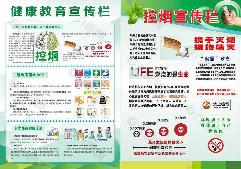健康教育控烟主题宣传栏设计