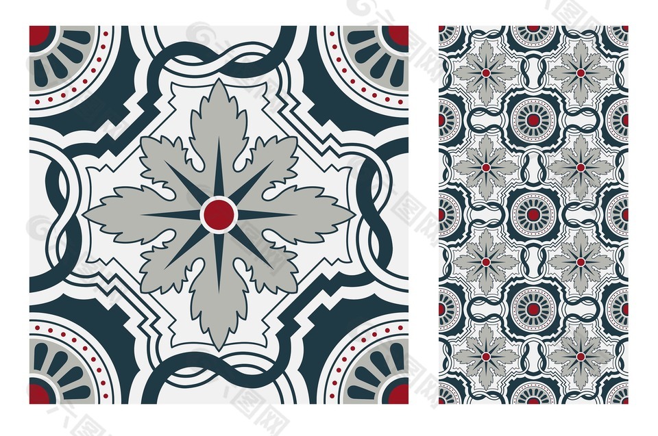 复古风家居瓷砖装饰图案