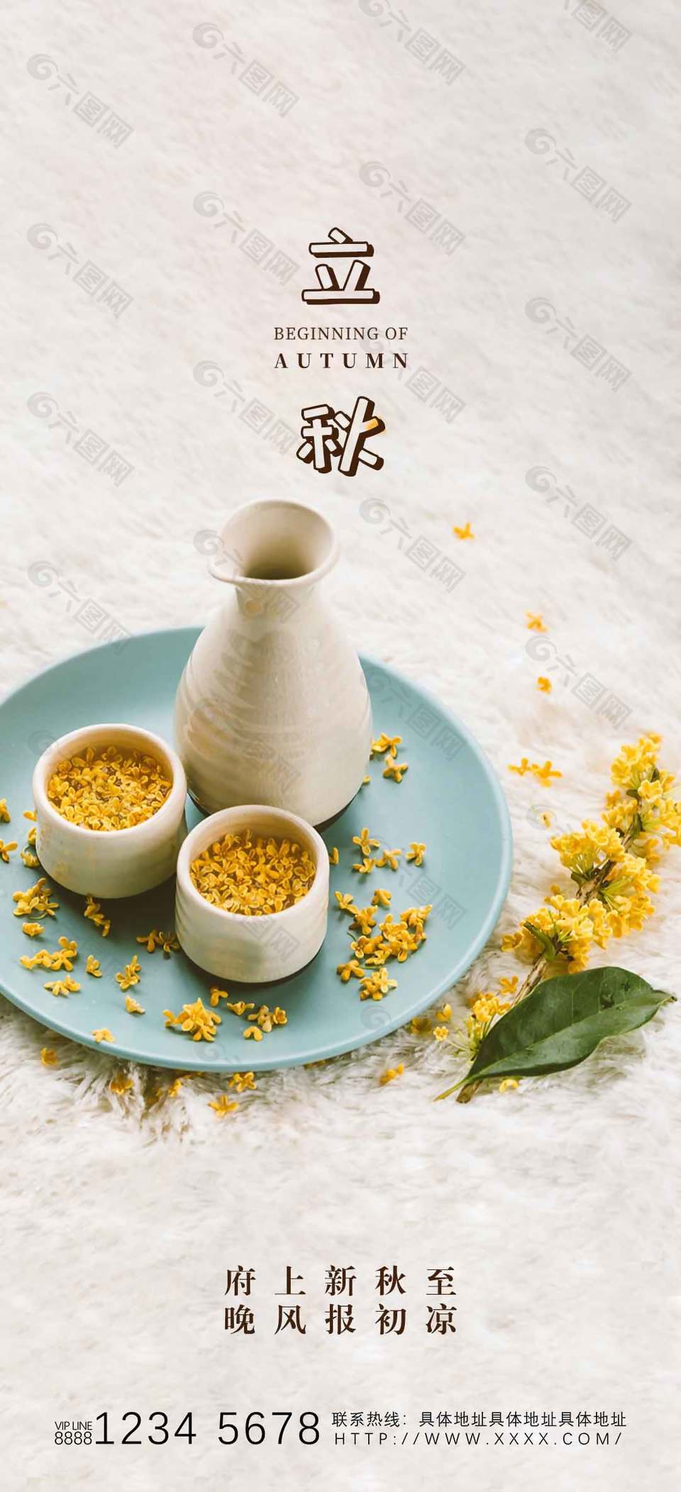 晚风报初凉传统立秋节气海报