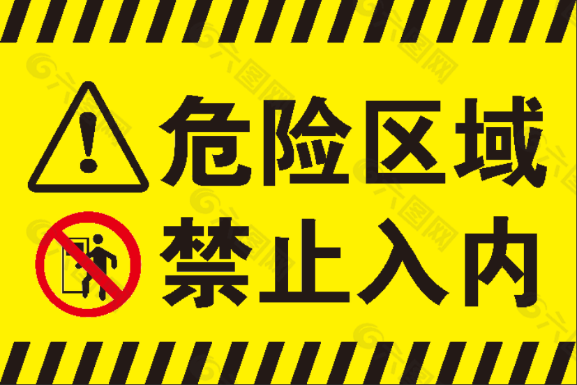 危险区域禁止入内警示牌