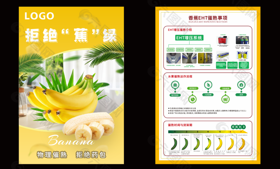 物理催熟香蕉催熟过程宣传单