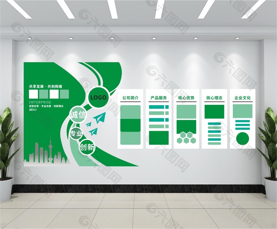 企业宣传公司简介信息展示形象墙设计