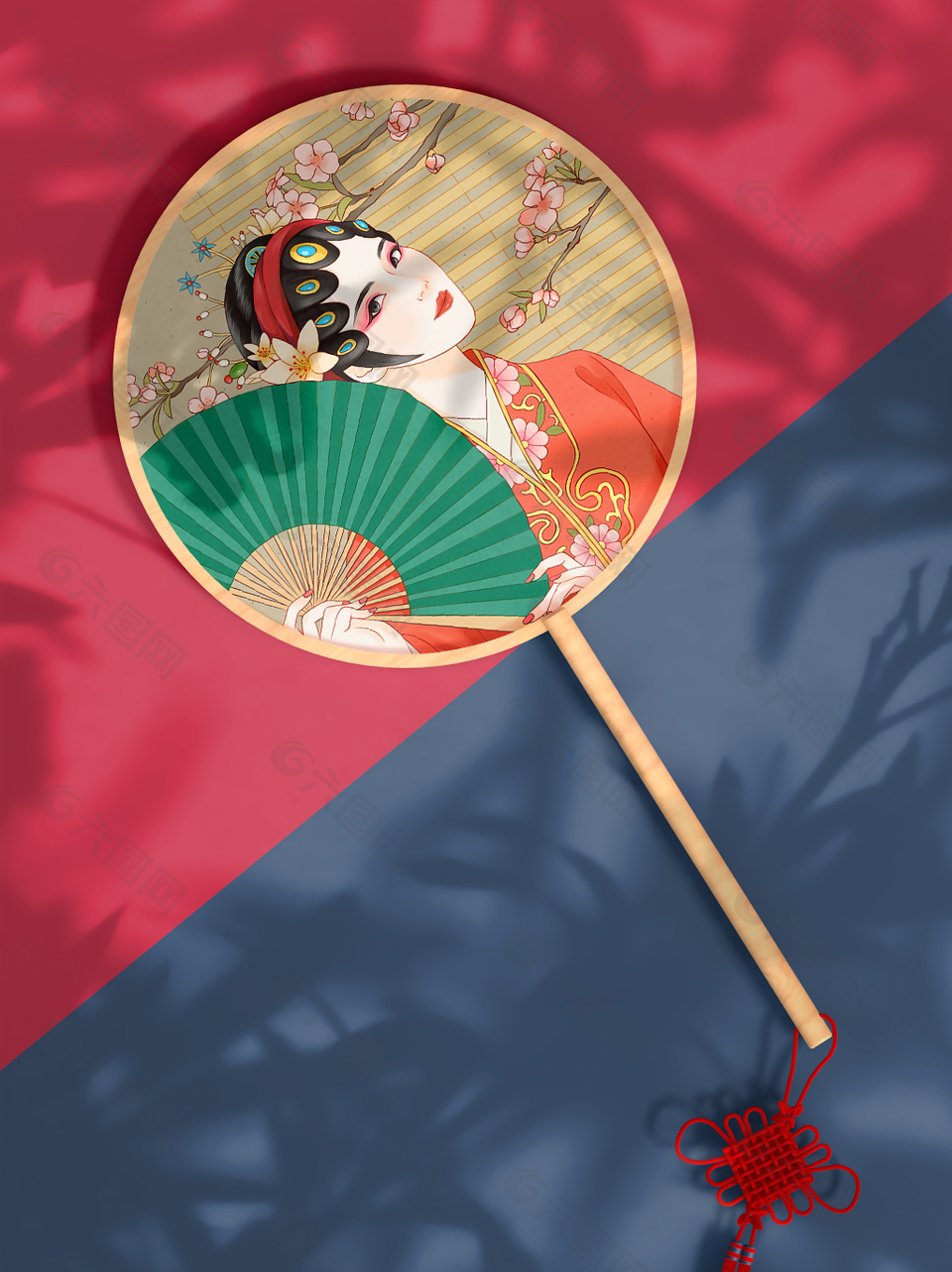 古风唯美扇子团扇设计