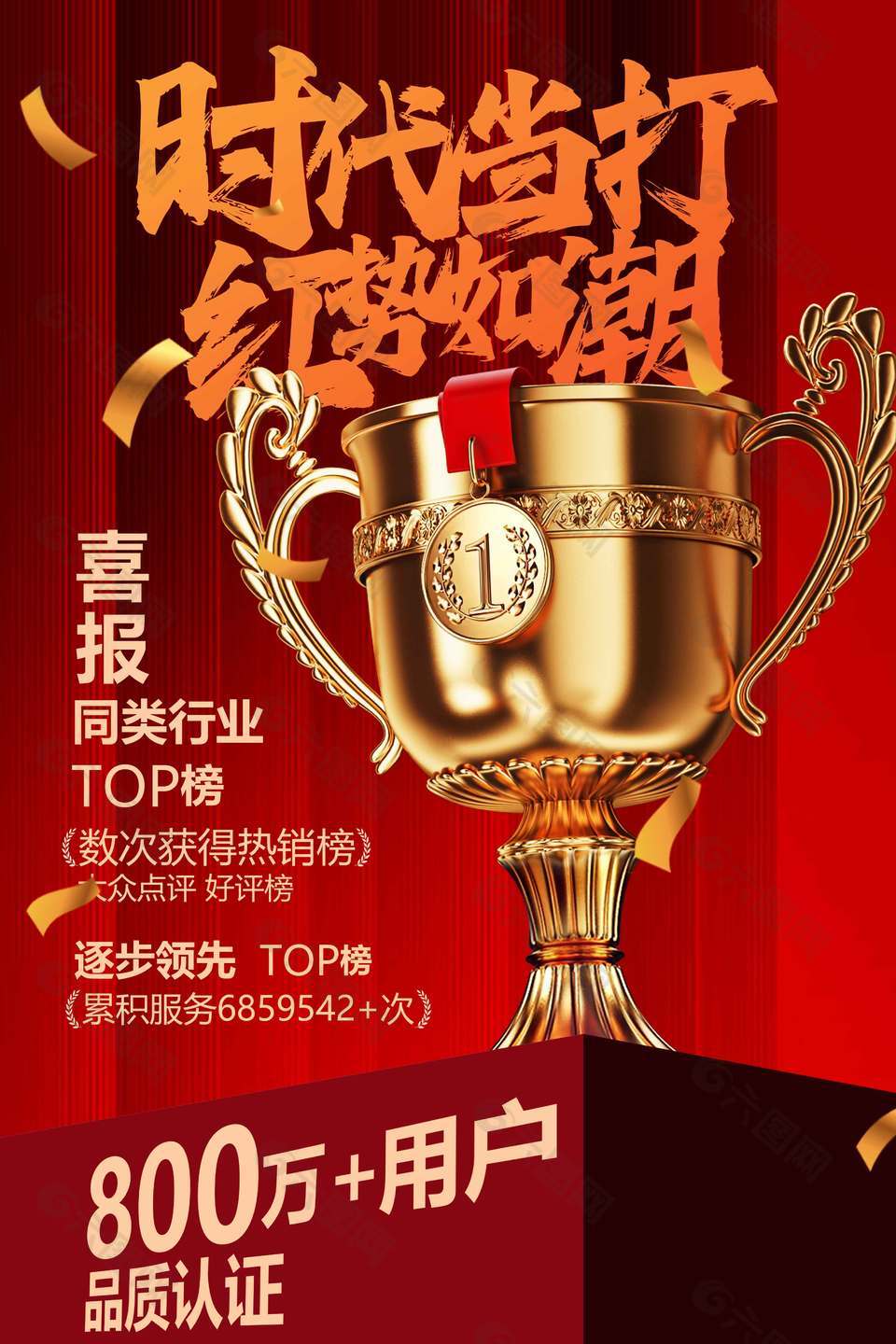 红金配色行业喜报设计