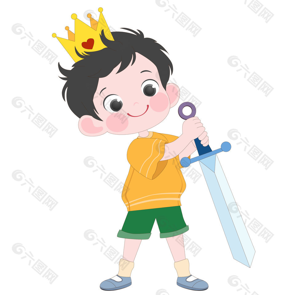 勇敢探险的小王子主题手绘卡通插画