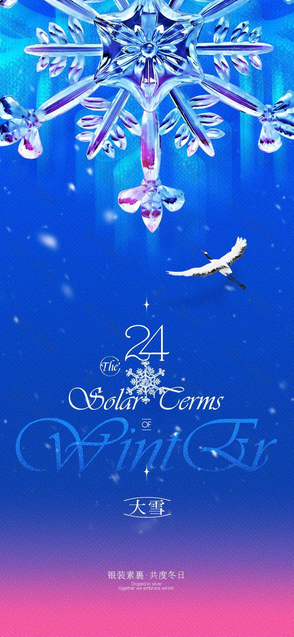 银装素裹共度冬日大雪节气海报