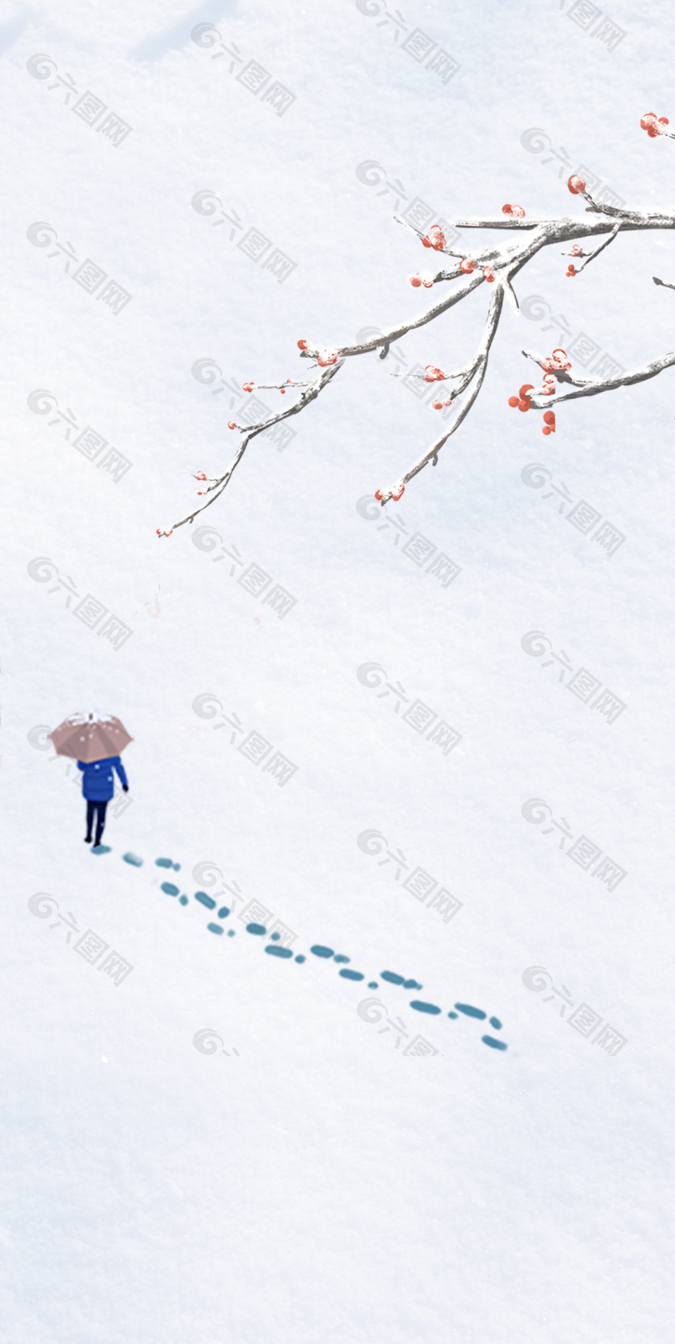 极简风静谧冬日氛围感雪地背景