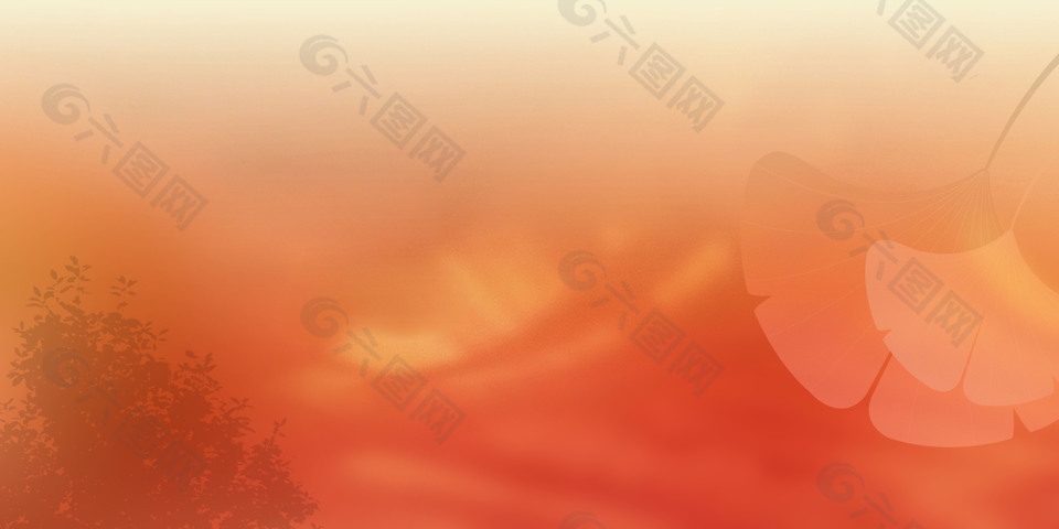 暖色调清新唯美银杏叶诗意背景