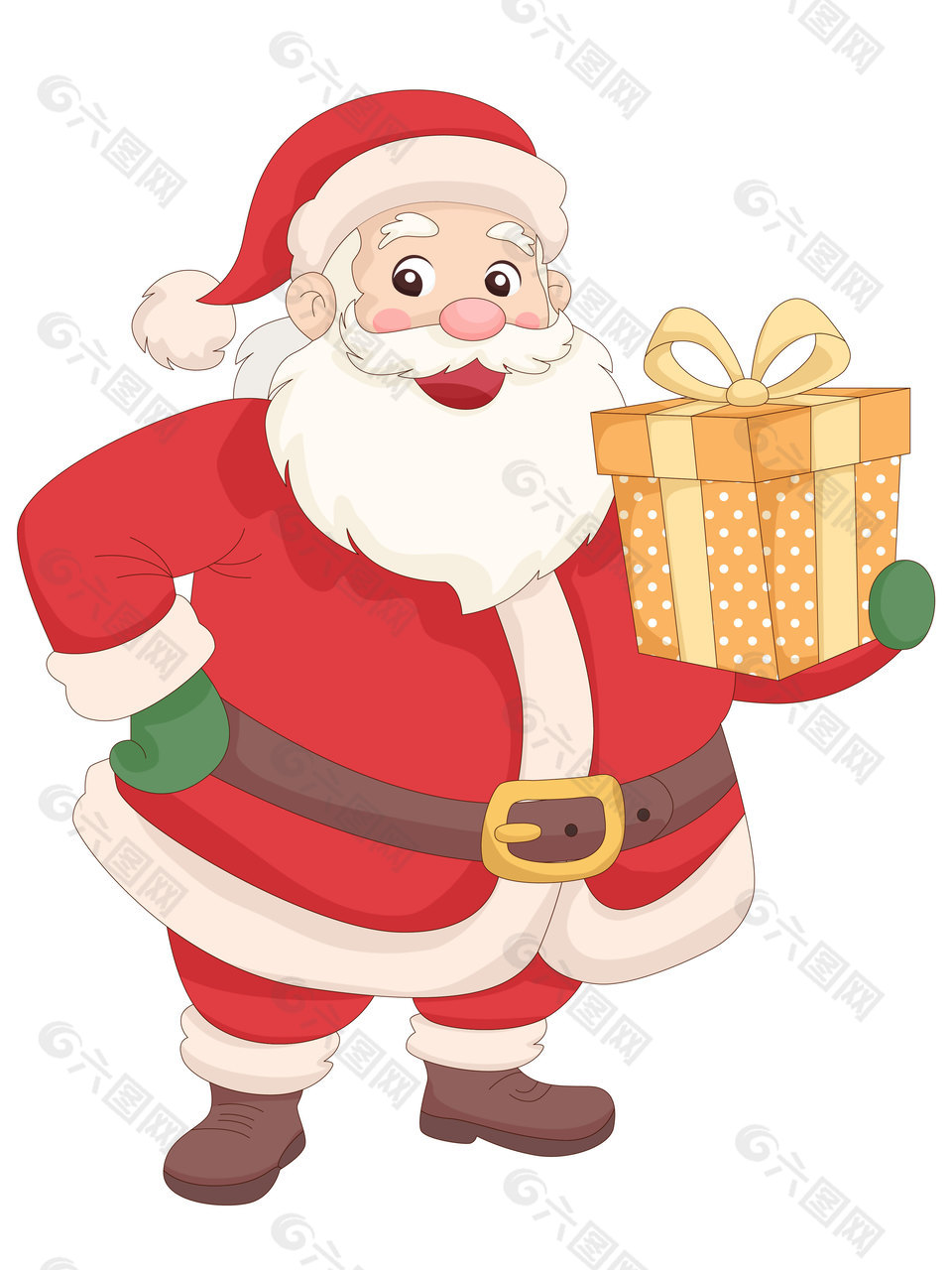 圣诞老人送节日礼物卡通儿童插画