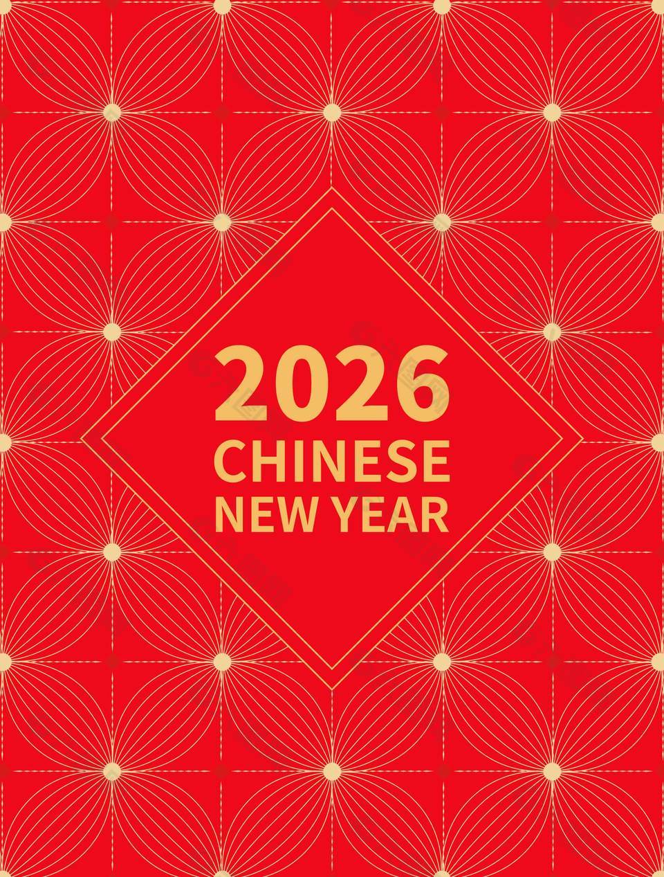 红色喜庆2026中国新年海报