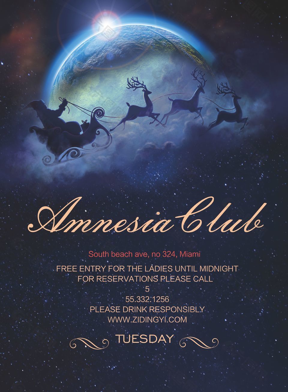 神秘卡通风圣诞节海报