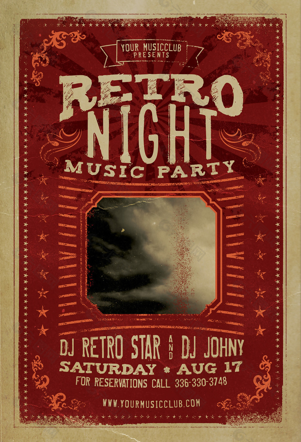 复古风格音乐派对宣传海报