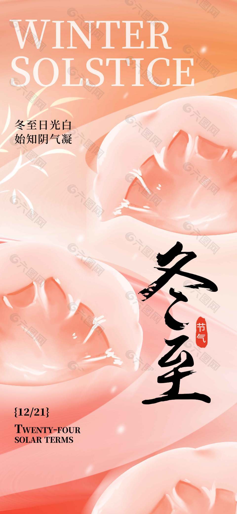 冬至日光白始知阴气凝节气海报