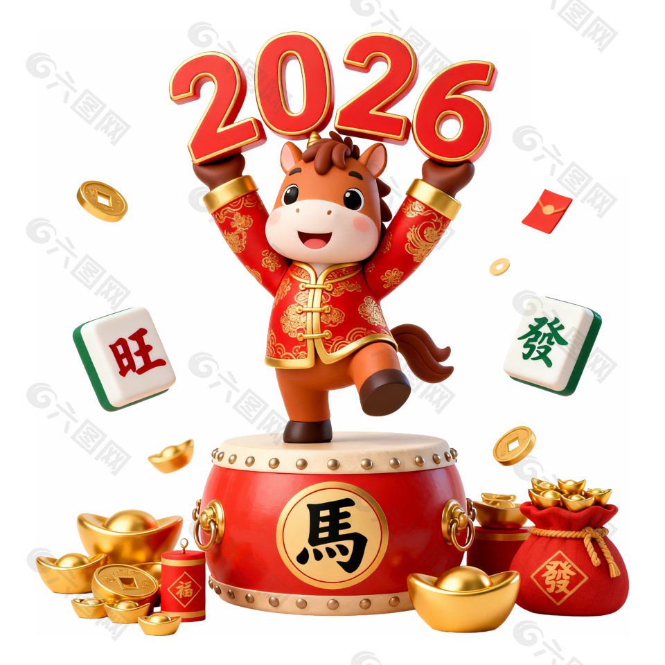 可爱喜庆马年卡通形象