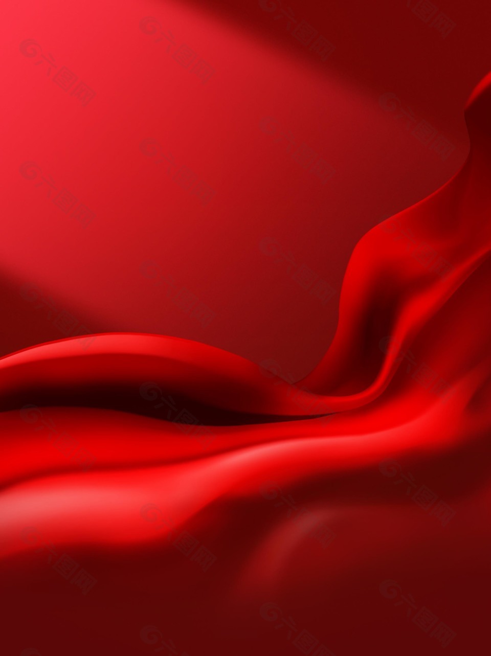 大气简约红色飘带背景设计
