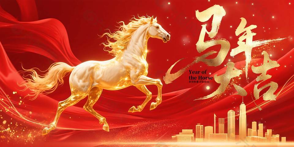 2026年马年大吉节日活动展板