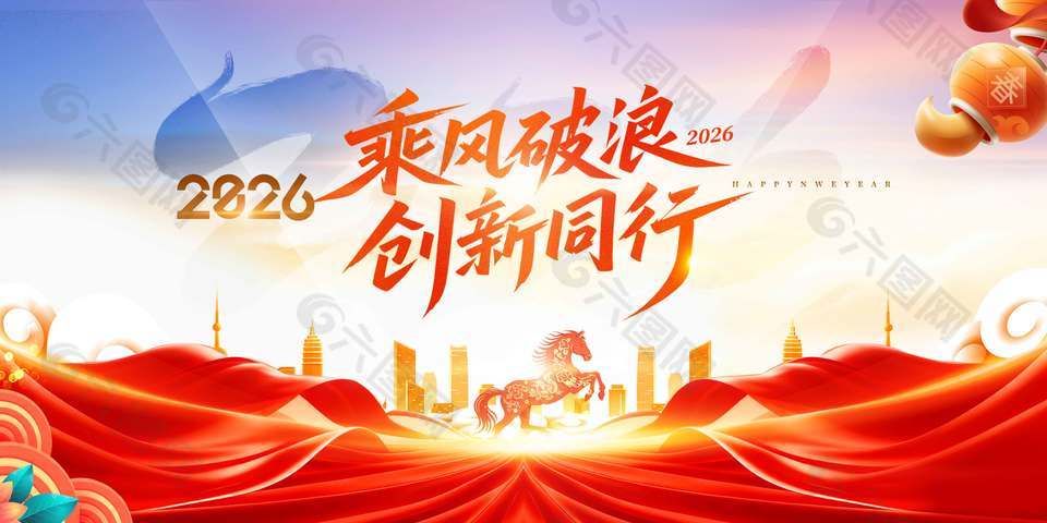 乘风破浪创新同行年会活动展板