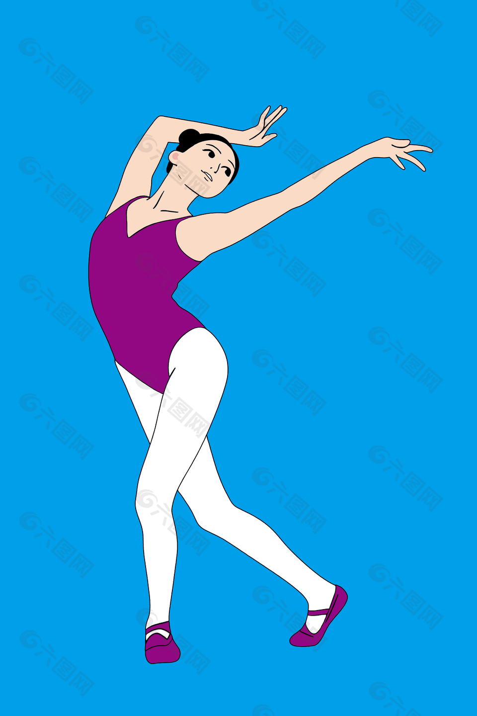 卡通手绘舞蹈者插画设计