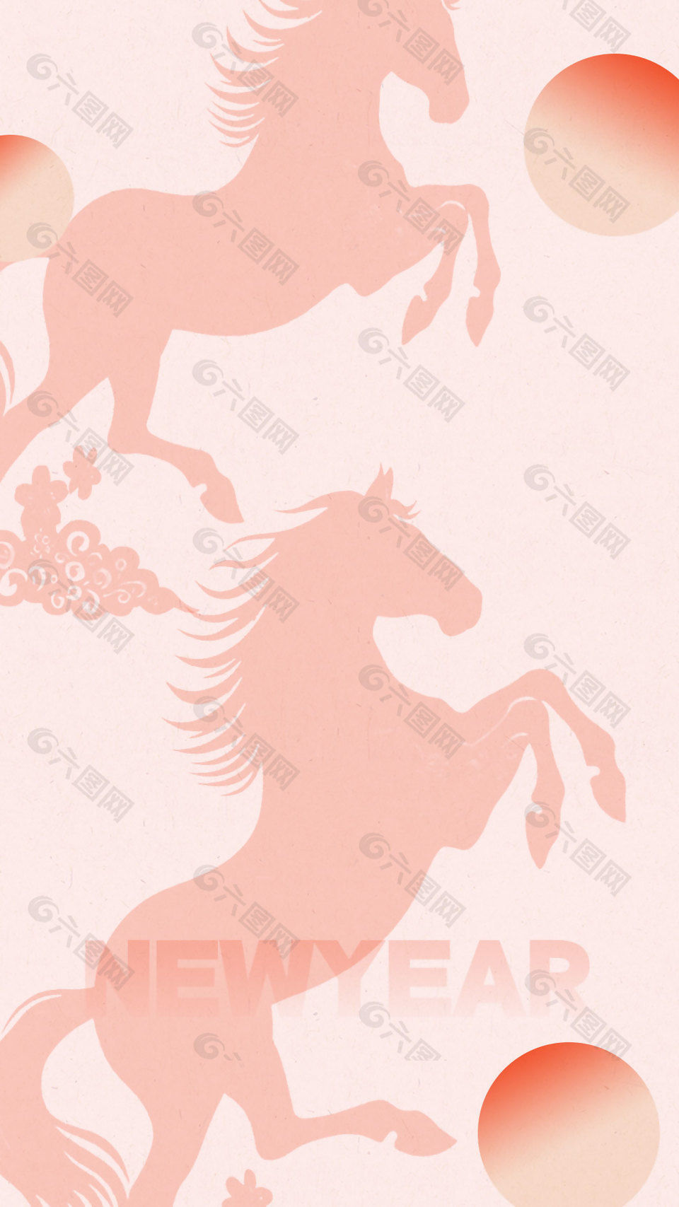 马年主题剪影背景设计