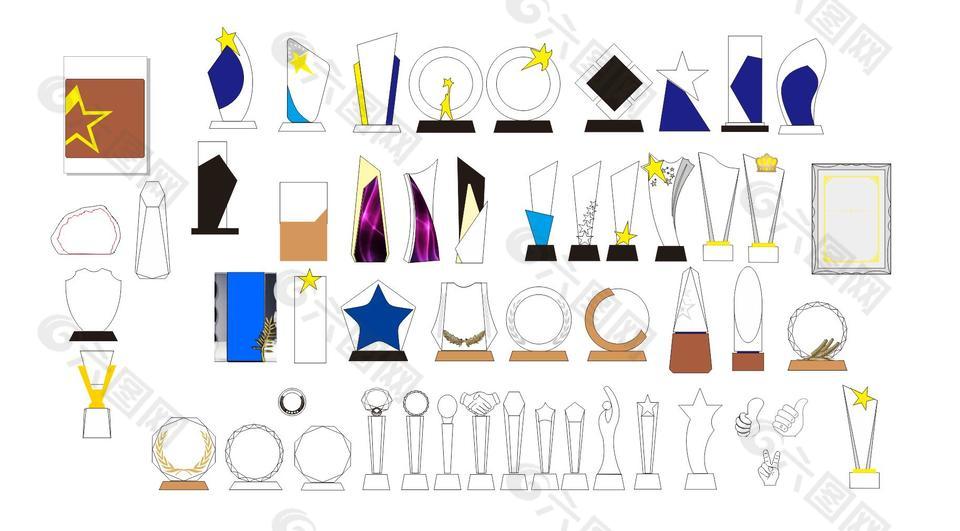 水晶杯奖杯样式造型设计