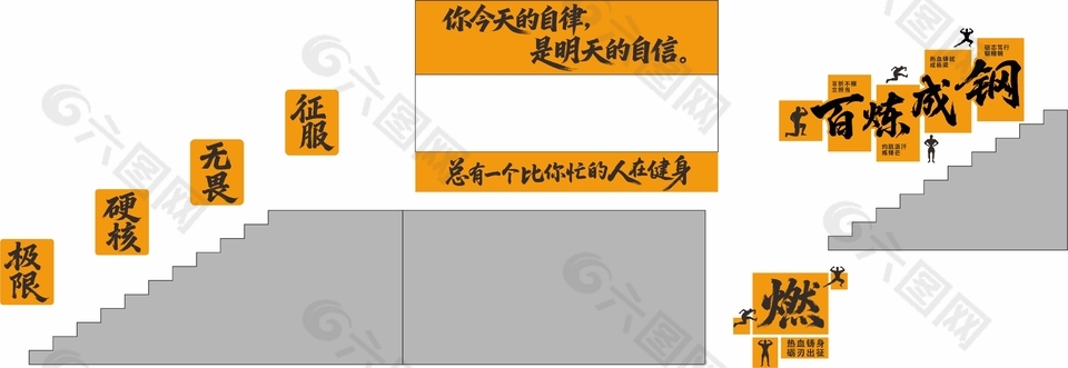 健身房形象墙