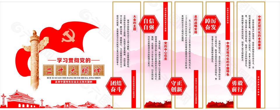 党的二十大精神文化墙设计