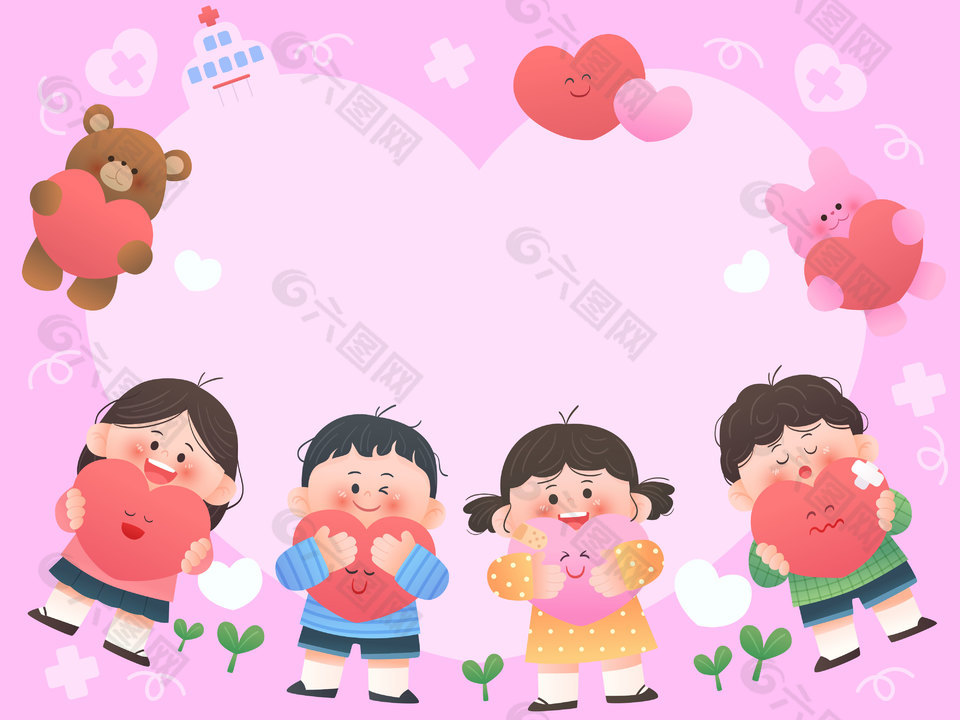 儿童心理健康辅导健康成长医疗插画