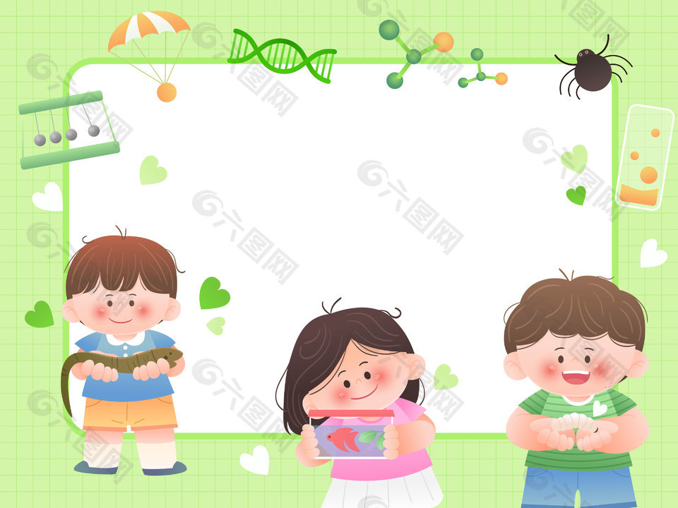 动物课堂科学实验儿童教育插画